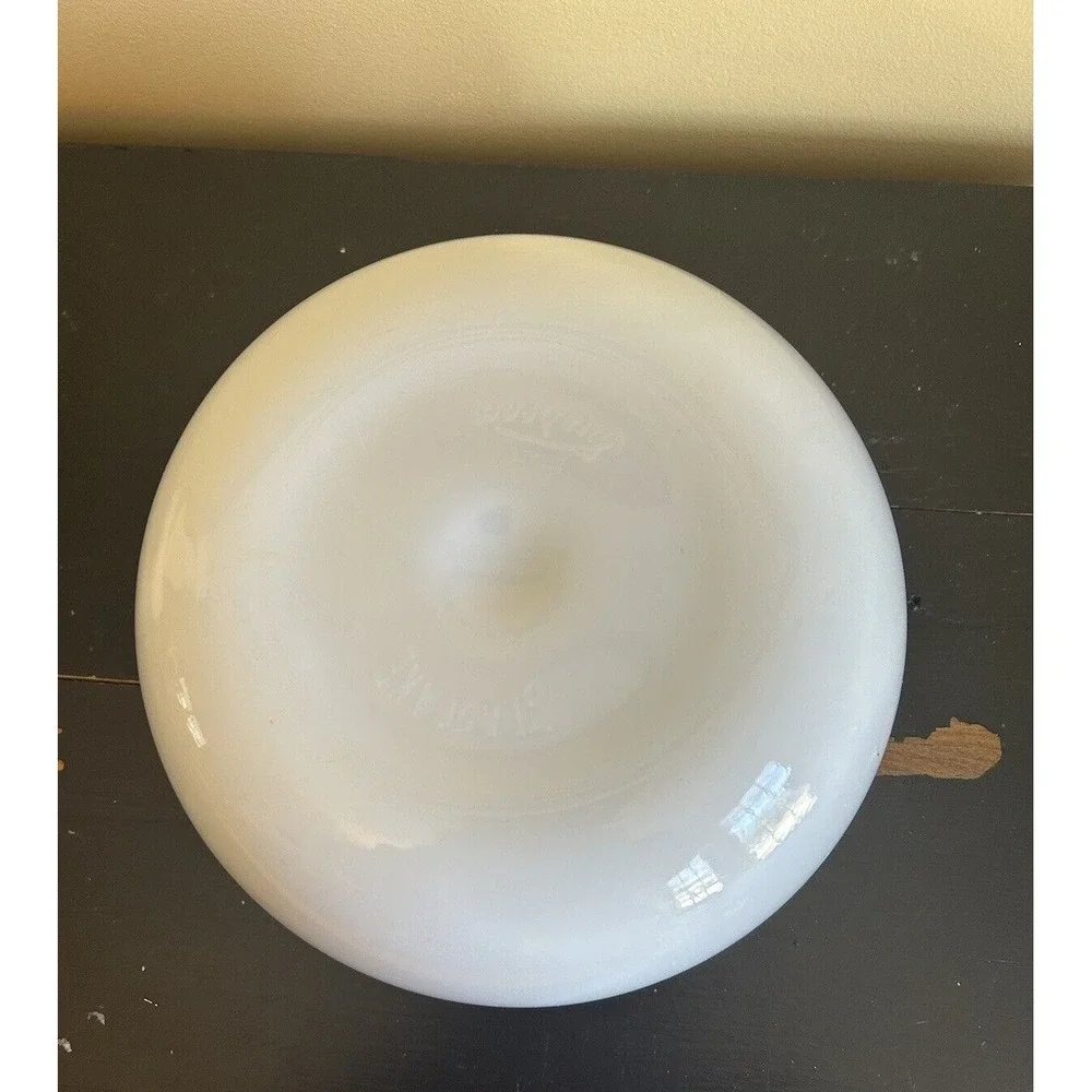 Vintage Glasbake Made‎ for Sunbeam Large White Milk Glass Mixer Mixing Bowl